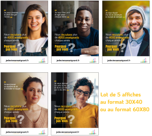 5 Affiches campagne "devenir enseignant" - version numérique